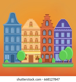 Set of small houses, vector illustration