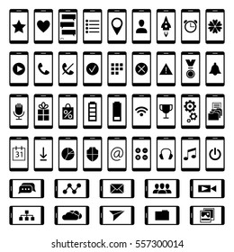 Set of small icons for ui user interface mobile devices smartphone computer tablet and web applications simple style.
