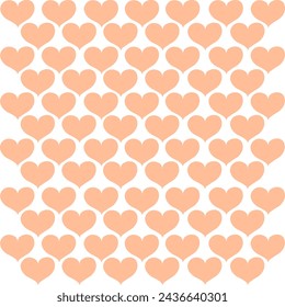 A set of small peach fuzz colored hearts. Design for Valentine's Day. Vector illustration