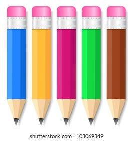 Set of small pencils, vector eps10 illustration