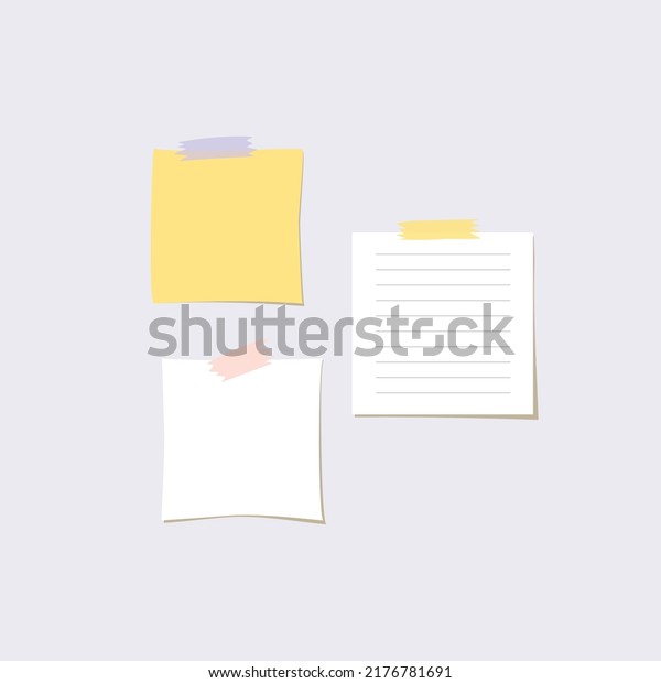 Set Small Pieces Paper Notes Vector Stock Vector (Royalty Free ...