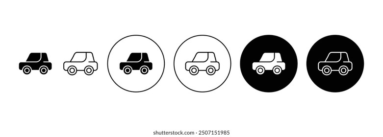 Conjunto de Pequeña colección de icono de coche sedán. Ilustración vectorial de signo de coche.
