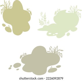 Set of small silhouettes for backgrounds with natural elements.