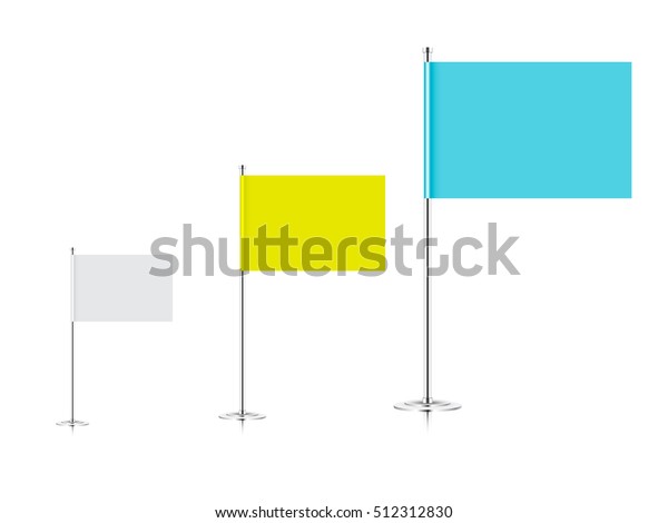 Set Small Table Flags Isolated On Stock Vector Royalty Free