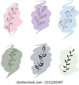 A set of small twigs. Handmade work. Great idea for greeting card, calendar, holiday invitation, wrapping paper. Suitable for decorating recipes, frames, diaries, postcards