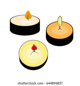 Set of small vector candles