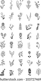 set of small vectorial flowers