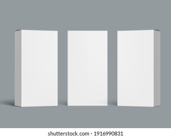 Set Of Small White Cardboard Boxes With Shadows. EPS10 Vector