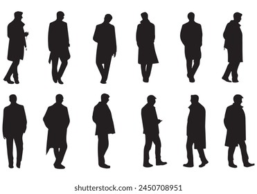 Set of Smart Businessman silhouette vector illustration