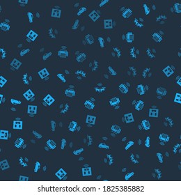 Set Smart car system with wireless, printer, drone and bathroom scales on seamless pattern. Vector.