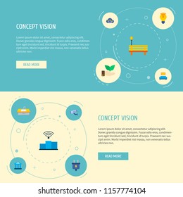 Set of smart city icons flat style symbols with smart city, eco, smart energy and other icons for your web mobile app logo design.