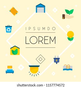 Set of smart city icons flat style symbols with smart energy, rug, eco and other icons for your web mobile app logo design.