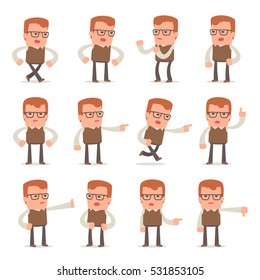 Set of Smart and Cute Character Genius making Presentation for using in Design, etc.