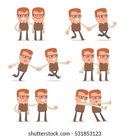 Set of Smart and Cute Character Genius making Presentation for using in Design, etc.