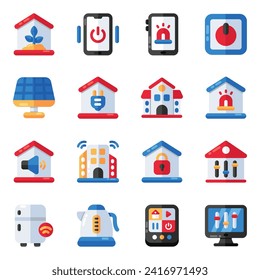 Set of Smart Devices Flat Icons

