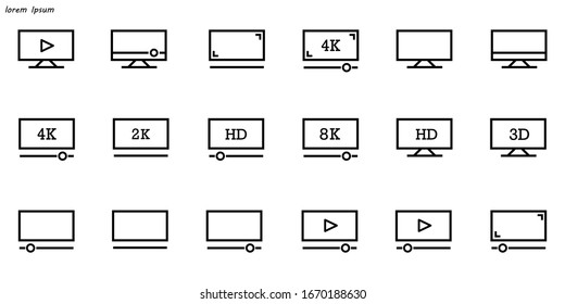 Set of smart devices and gadgets, computer equipment and electronics. Electronic devices icons for web and mobile vector line icon. Editable Stroke