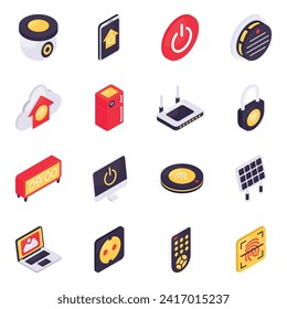 Set of Smart Devices Isometric Icons
