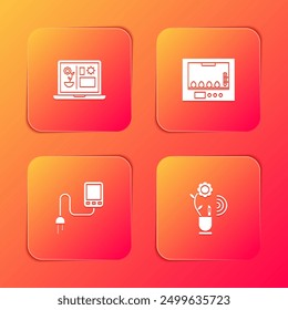 Set Smart farming technology, Incubator for eggs, Sensor and  icon. Vector