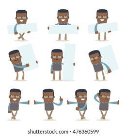 Set of Smart and Funny Character Teacher leaned against the wall and shares information for using in presentations, etc.