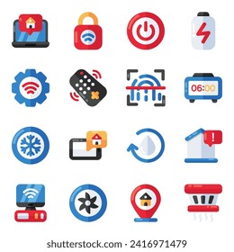 Set von intelligenten Gadgets - Flachsymbole

