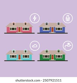 A set of smart home icons