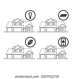 A set of smart home icons