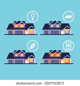 A set of smart home icons