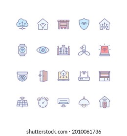Set von Smart Home-Icons in voller Umrissform. Für Ihr Design, Logo. Vektorgrafik.