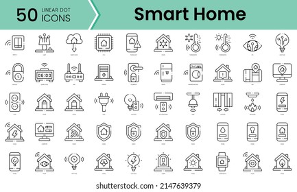 Set of smart home icons. Line art style icons bundle. vector illustration