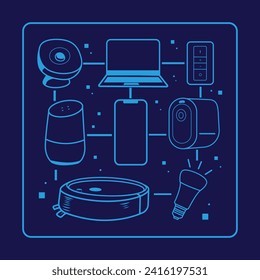 set smart home icons vector for shirt or web