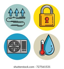 set of smart home tecnology system icons 