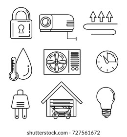 set of smart home tecnology system icons 