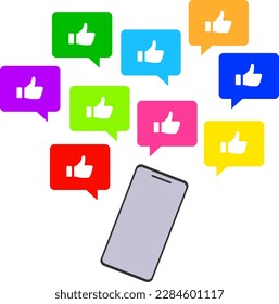Conjunto de teléfonos inteligentes y sns y iconos similares