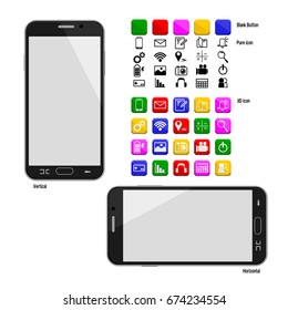 Set of smart phone, there are blank smartphone and color icon and single layer icon.It's good element for graphic designer
