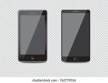 Set of smart phones, outline, flat and make up
