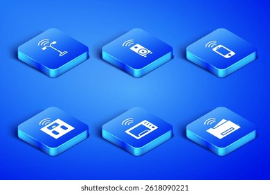 Set Smart printer, street light, microwave oven, bathroom scales, stereo speaker and Wireless smartphone icon. Vector