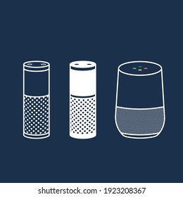 Set of smart speaker icons. Simple element outline illustration. smart speaker symbol design from Smart home collection. Can be used for web and mobile.