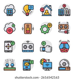 Set of Smart Technology Flat Icons
