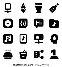 Set of Smart Technology Solid Icons