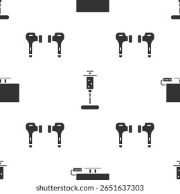 Ajuste os fones de ouvido Smart Tv, Seringa e Ar em um padrão perfeito. Vetor