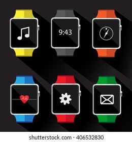 Set of smart watch icon. vector illustration