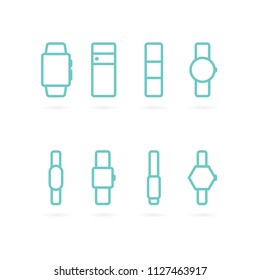 Set: smart watch icons. Vector illustration, flat design