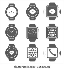 Set of Smart Watch Icons. Vector illustration