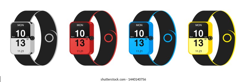 Set Smart Watch Illustration Design Concept
