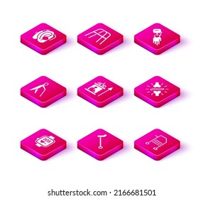 Set Smart watch, Walking stick cane, Blind human holding, Elevator for disabled, Walker, Joint pain, knee pain, Prosthesis hand and  icon. Vector