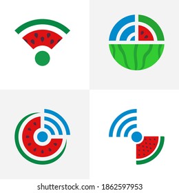 Set of Smart Watermelon logo vector template, Creative Watermelon logo design concepts