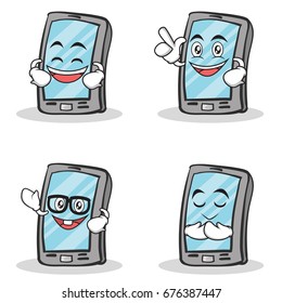 Set of smartphone cartoon character