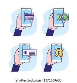 set smartphone with digital and security transaction