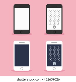 Set of smartphone in flat style.
