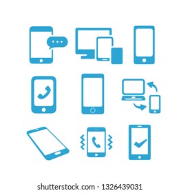 set smartphone gadget with blue color illustration.-vector